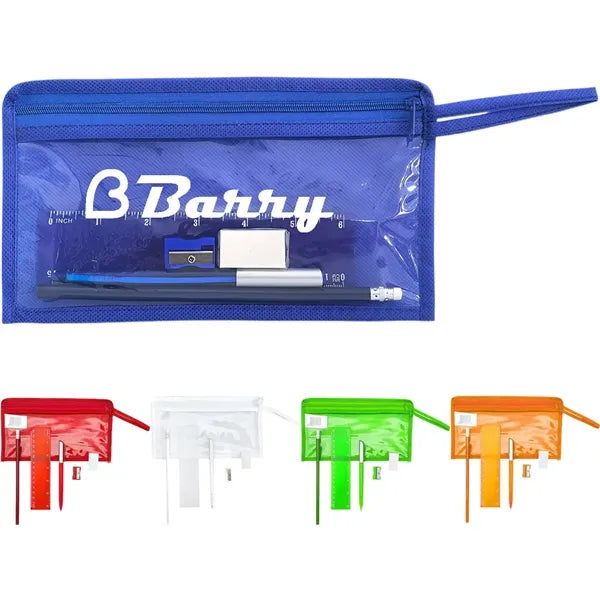 5PCS Stationery Set w/ Non-Woven Pencil Case