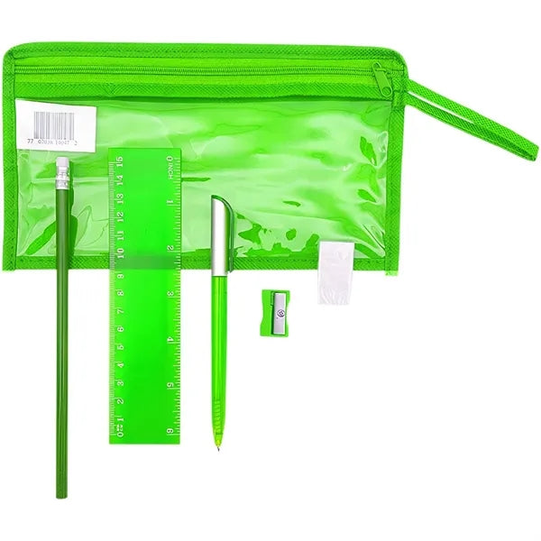5PCS Stationery Set w/ Non-Woven Pencil Case