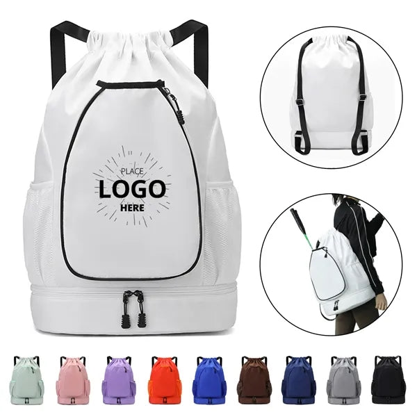 Large Capacity Sports Drawstring Tennis Backpack
