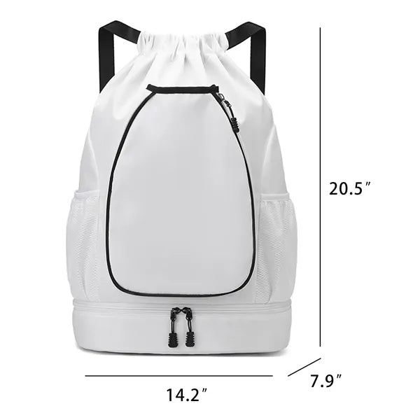 Large Capacity Sports Drawstring Tennis Backpack