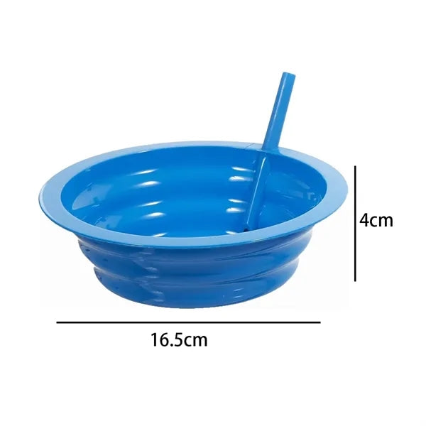 Plastic Cereal & Soup Bowl with Built-In Sipping Straw