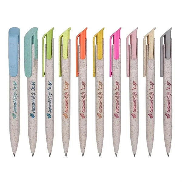 Promo Eco-Friendly Wheat Straw BallpointPen Custom Print