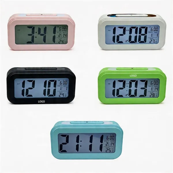 LED Nightlight Calendar Desk Clock W/Temperature Display