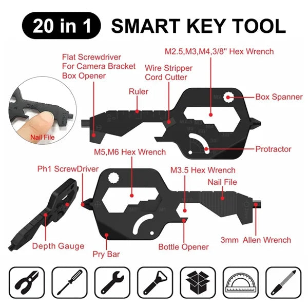 20 In 1 Multi tool Key Keychain
