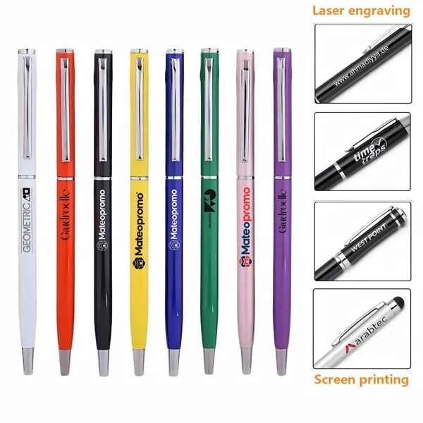 Slim Metal Custom Logo Ballpoint Pen Gift
