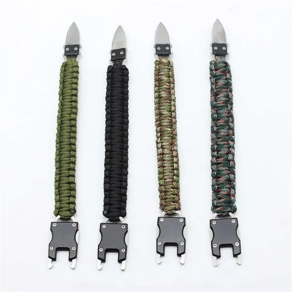 Knife Buckle Bracelet Braided Wristband Emergency Hand Rope