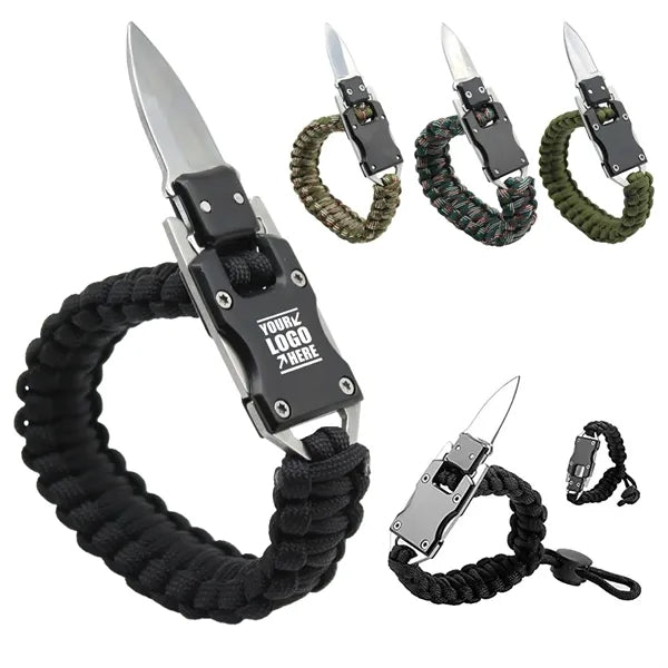 Knife Buckle Bracelet Braided Wristband Emergency Hand Rope