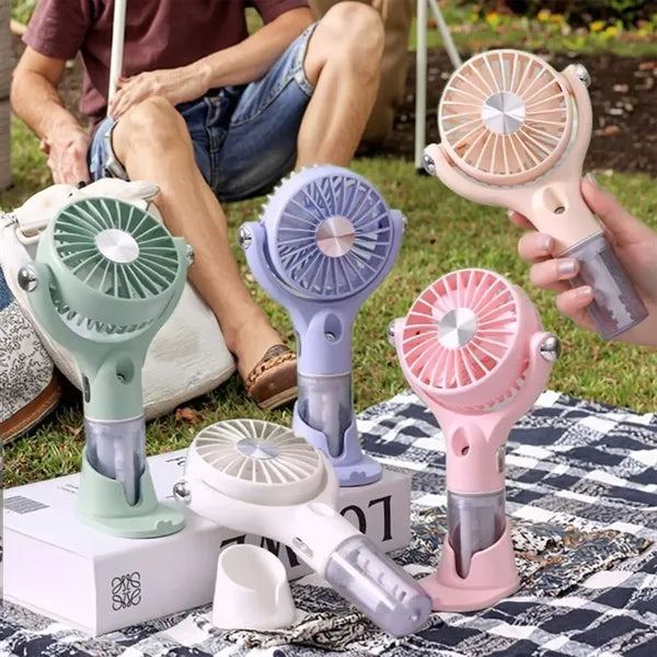 Handheld Spray Fan Portable Small Quiet USB Cooling