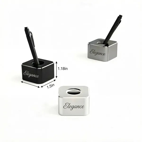 Aluminum Alloy Square Pen Holder, Logo Printable
