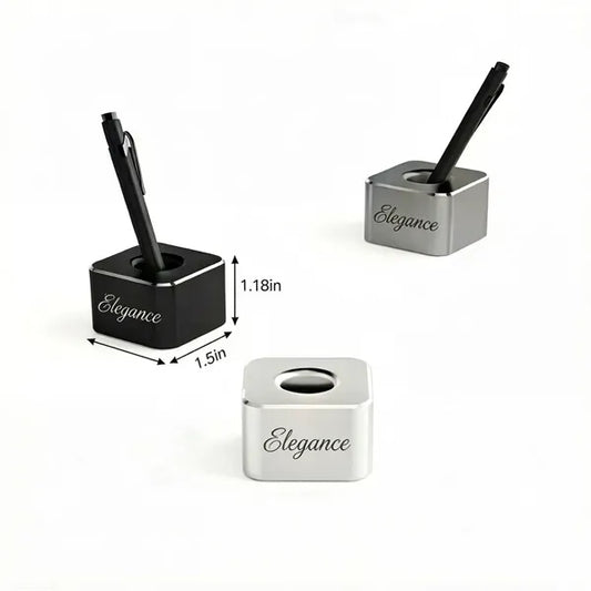Aluminum Alloy Square Pen Holder, Logo Printable