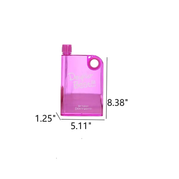 Portable Slim Flat Water Bottle 12.8oz Custom Logo