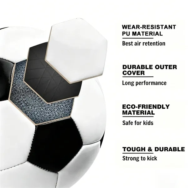 PU Size 5 Black And White Football