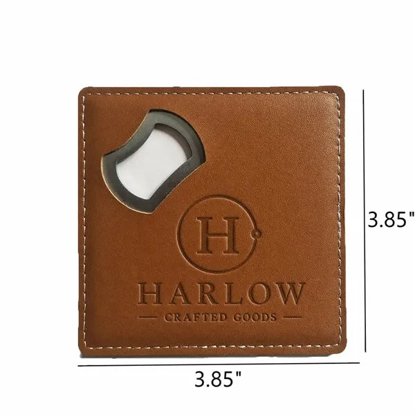 PU Leather Bottle Opener Coaster