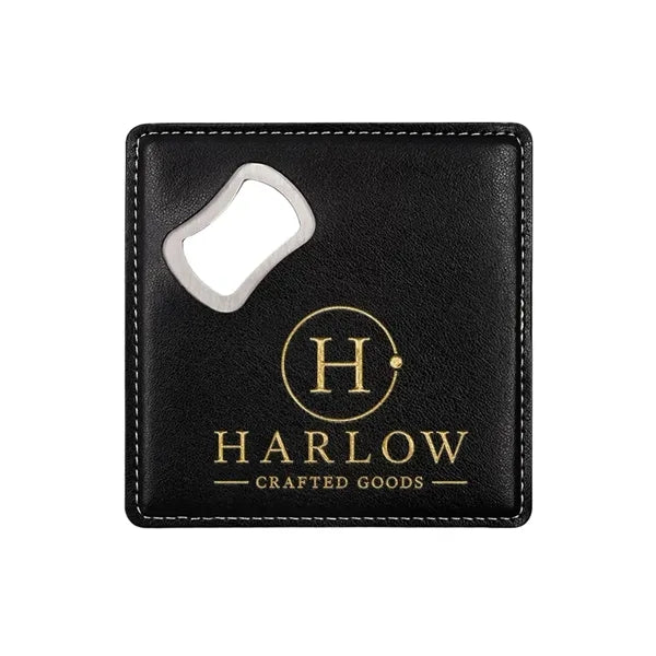 PU Leather Bottle Opener Coaster