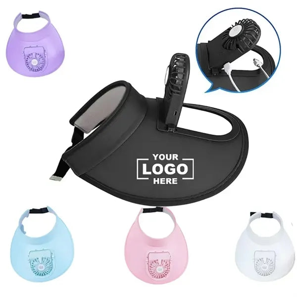 Fan Sun Visor Hat With USB Rechargeable Cooling