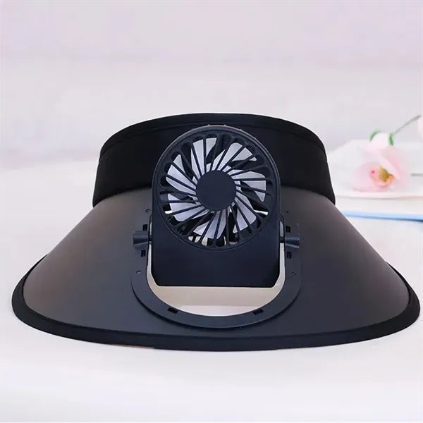Fan Sun Visor Hat With USB Rechargeable Cooling
