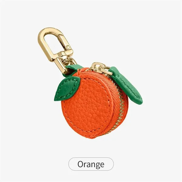 Logo Fruit Style Mini Mirror Coin Pouch Keychain