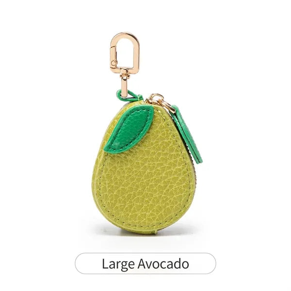 Logo Fruit Style Mini Mirror Coin Pouch Keychain