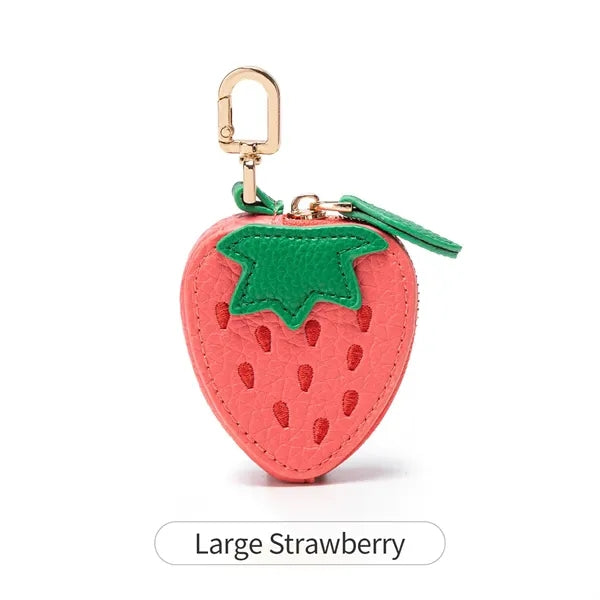Logo Fruit Style Mini Mirror Coin Pouch Keychain