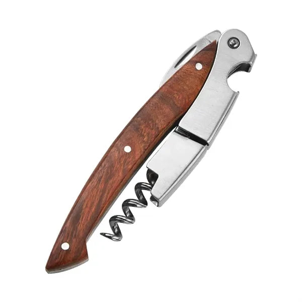 Kitchen Wine Bottle Opener Wood Handle Corkscrew Open