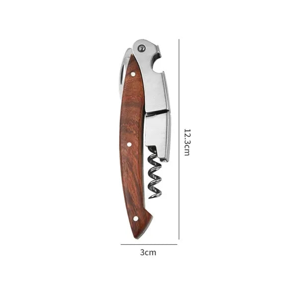 Kitchen Wine Bottle Opener Wood Handle Corkscrew Open