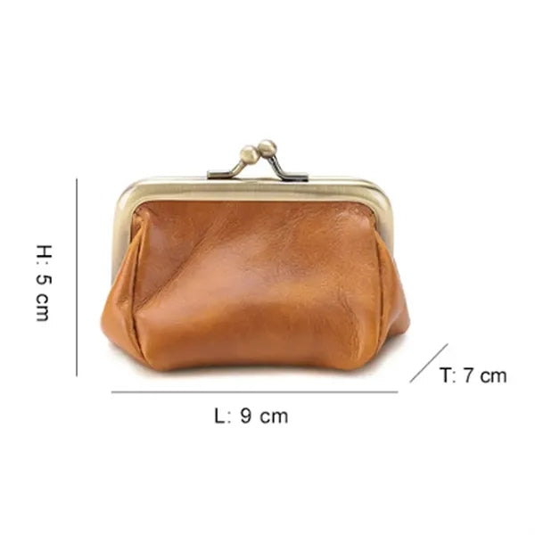 Vintage PU Leather Coin Purse with Metal Clasp
