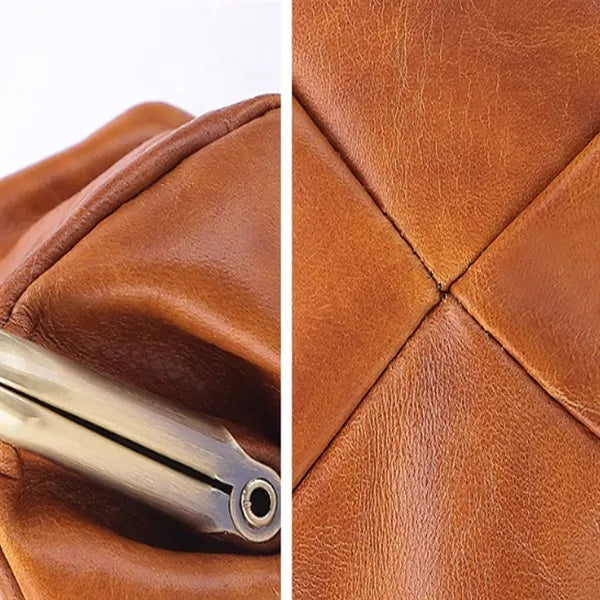 Vintage PU Leather Coin Purse with Metal Clasp
