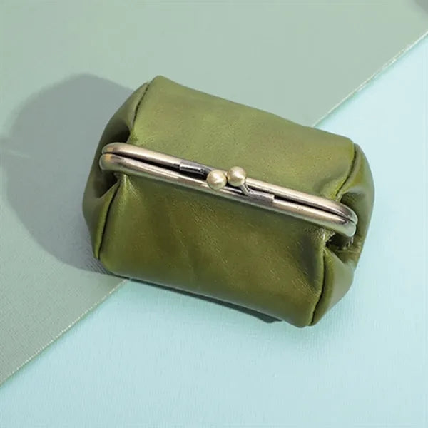 Vintage PU Leather Coin Purse with Metal Clasp