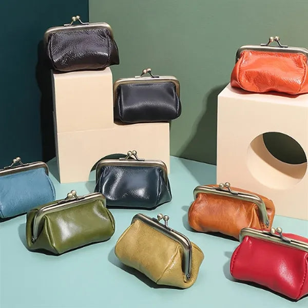 Vintage PU Leather Coin Purse with Metal Clasp