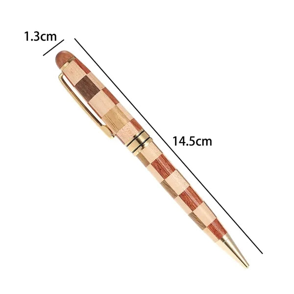 Executive Handcrafted Inlay Pattern Wood Ballpoint Pen