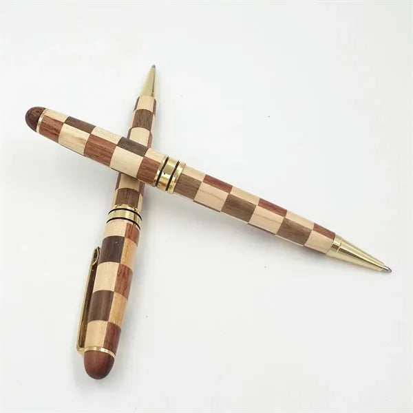 Executive Handcrafted Inlay Pattern Wood Ballpoint Pen