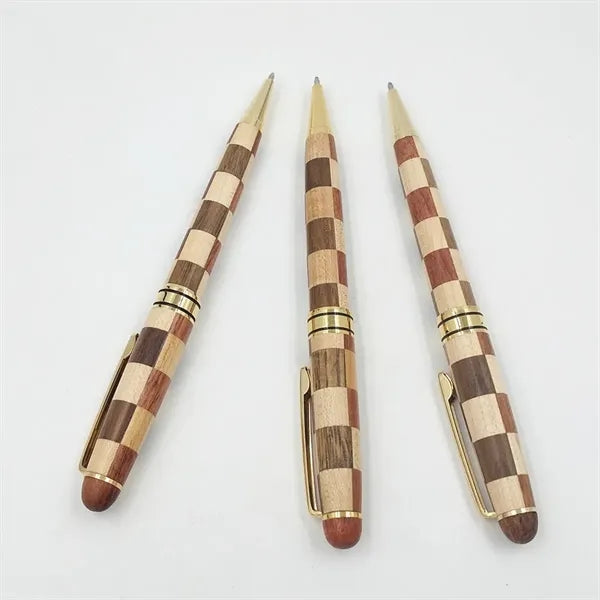 Executive Handcrafted Inlay Pattern Wood Ballpoint Pen