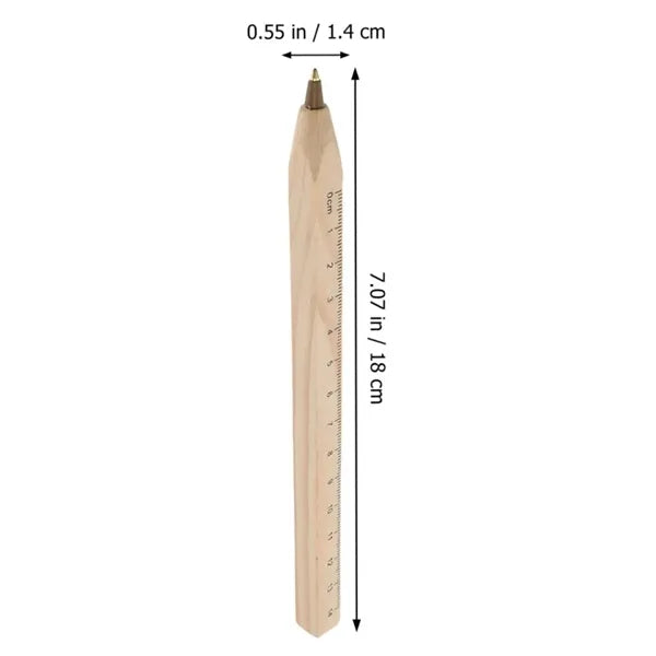 Wooden Ruler Square Carpenter Ballpoint Pen