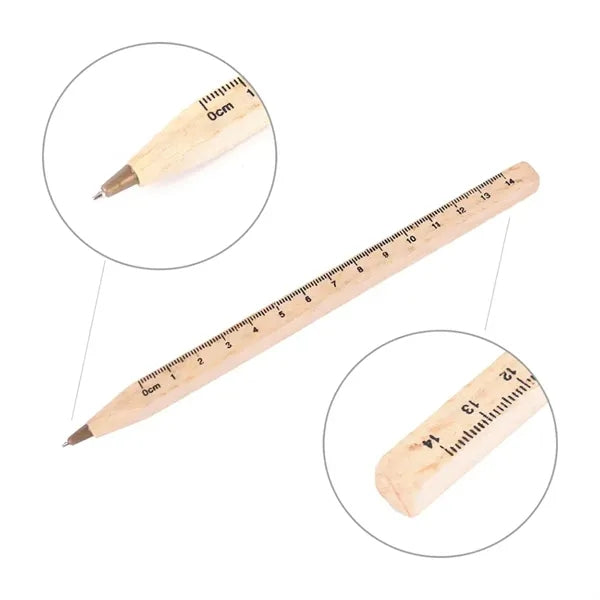 Wooden Ruler Square Carpenter Ballpoint Pen