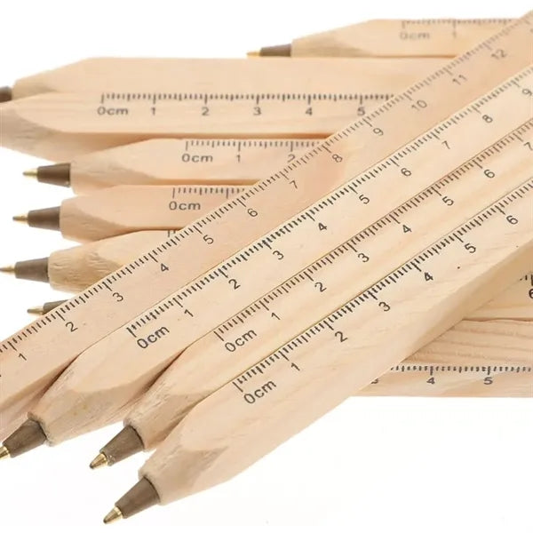 Wooden Ruler Square Carpenter Ballpoint Pen