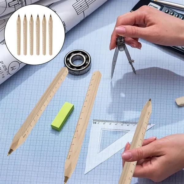 Wooden Ruler Square Carpenter Ballpoint Pen