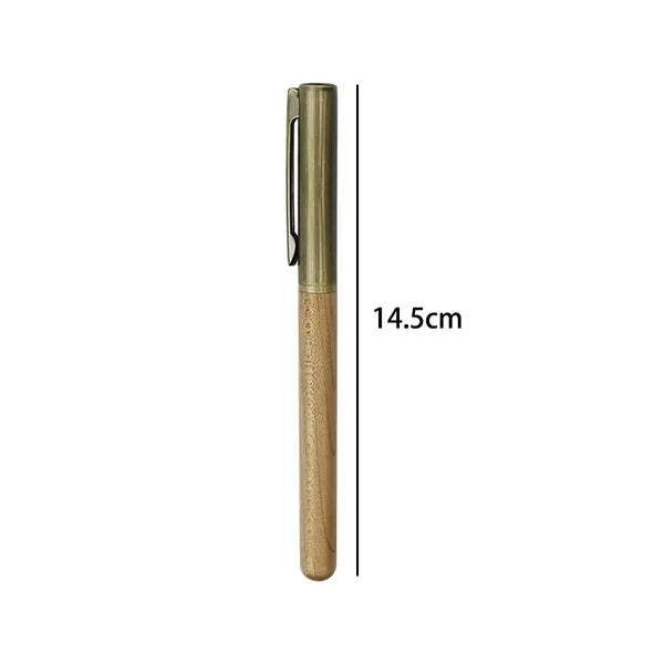 Executive Vintage Style Natural Wood Brass Cap Pen