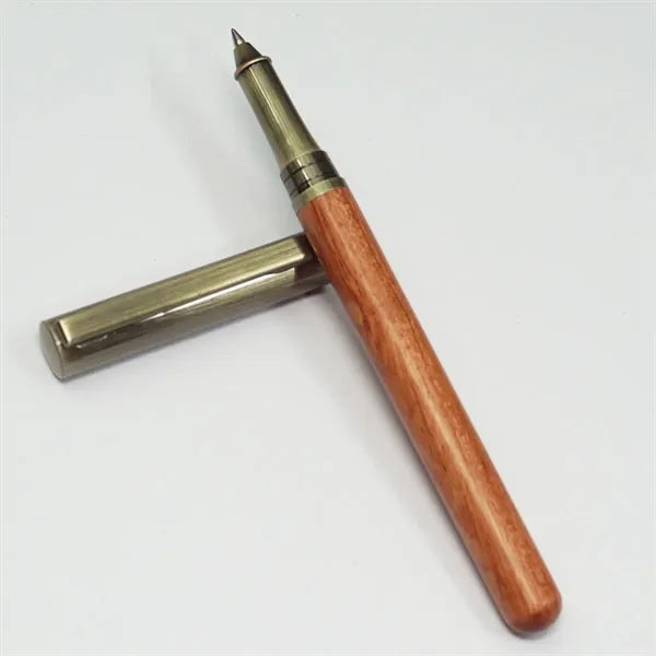Executive Vintage Style Natural Wood Brass Cap Pen
