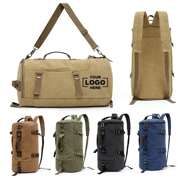 Washed Canvas Convertible Duffel Backpack