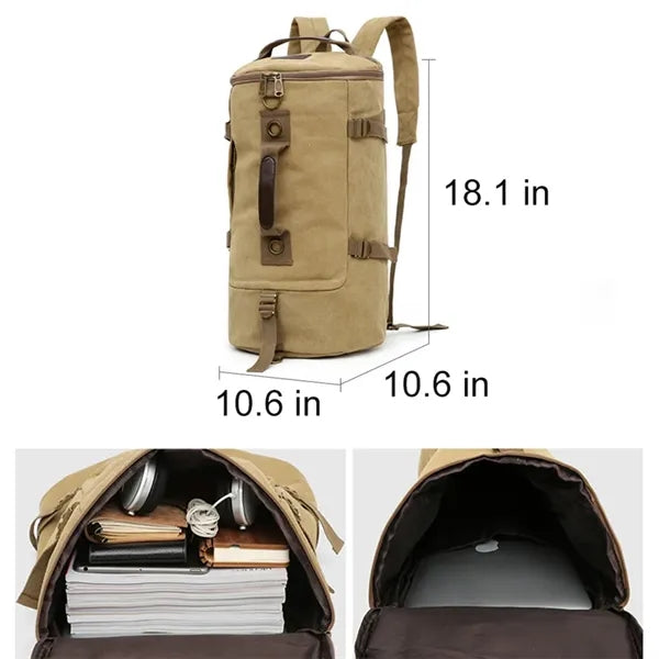 Washed Canvas Convertible Duffel Backpack