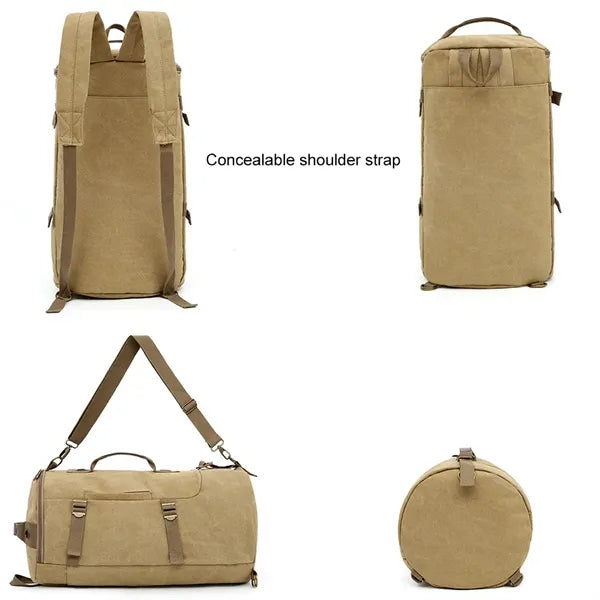 Washed Canvas Convertible Duffel Backpack