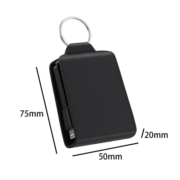 2000 mAh Mini Emergency Power Bank Keychain Case