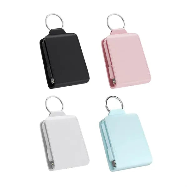 2000 mAh Mini Emergency Power Bank Keychain Case