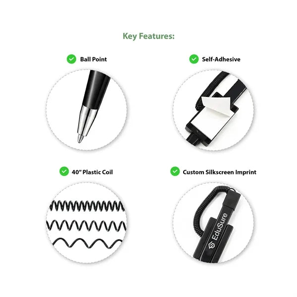 Desk Pen with Plastic Coil (ABS)