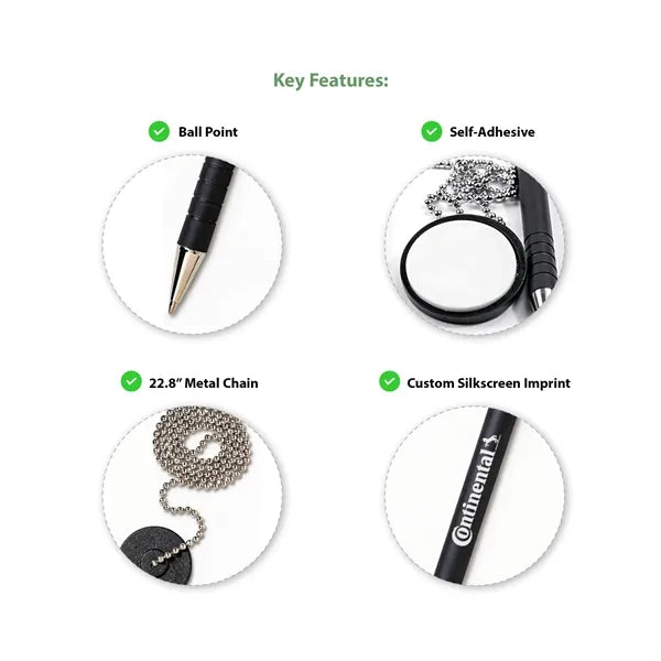Desk Pen with Metal Chain (ABS + Metal)