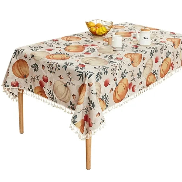 Double Border Polyester-Cotton Table Cloth