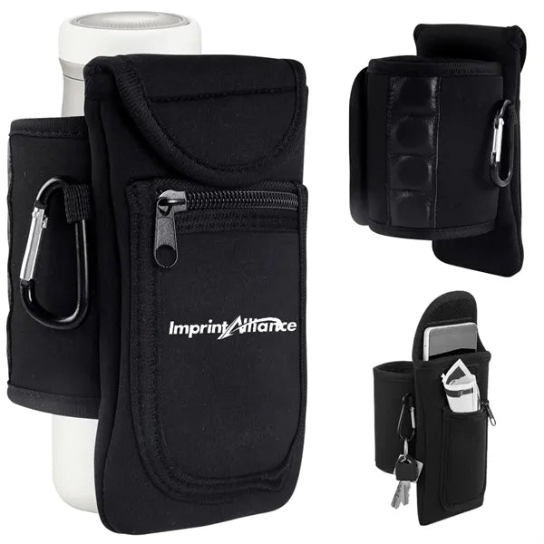 40Oz. Magnetic Neoprene Water Bottle Sleeve with Storage