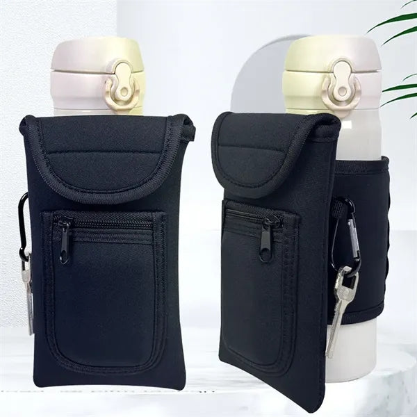 40Oz. Magnetic Neoprene Water Bottle Sleeve with Storage