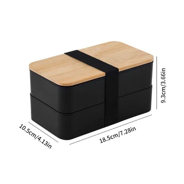 Stackable Bamboo Top Bento Lunch Box With Insulated Bag Set