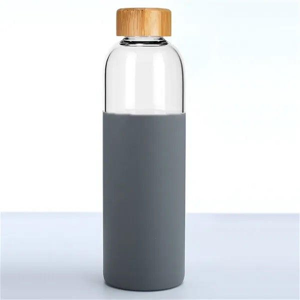 17 Oz Borosilicate Glass Water Bottles with Bamboo Lid